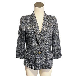NWT New York and Co Grey Black Button Blazer M